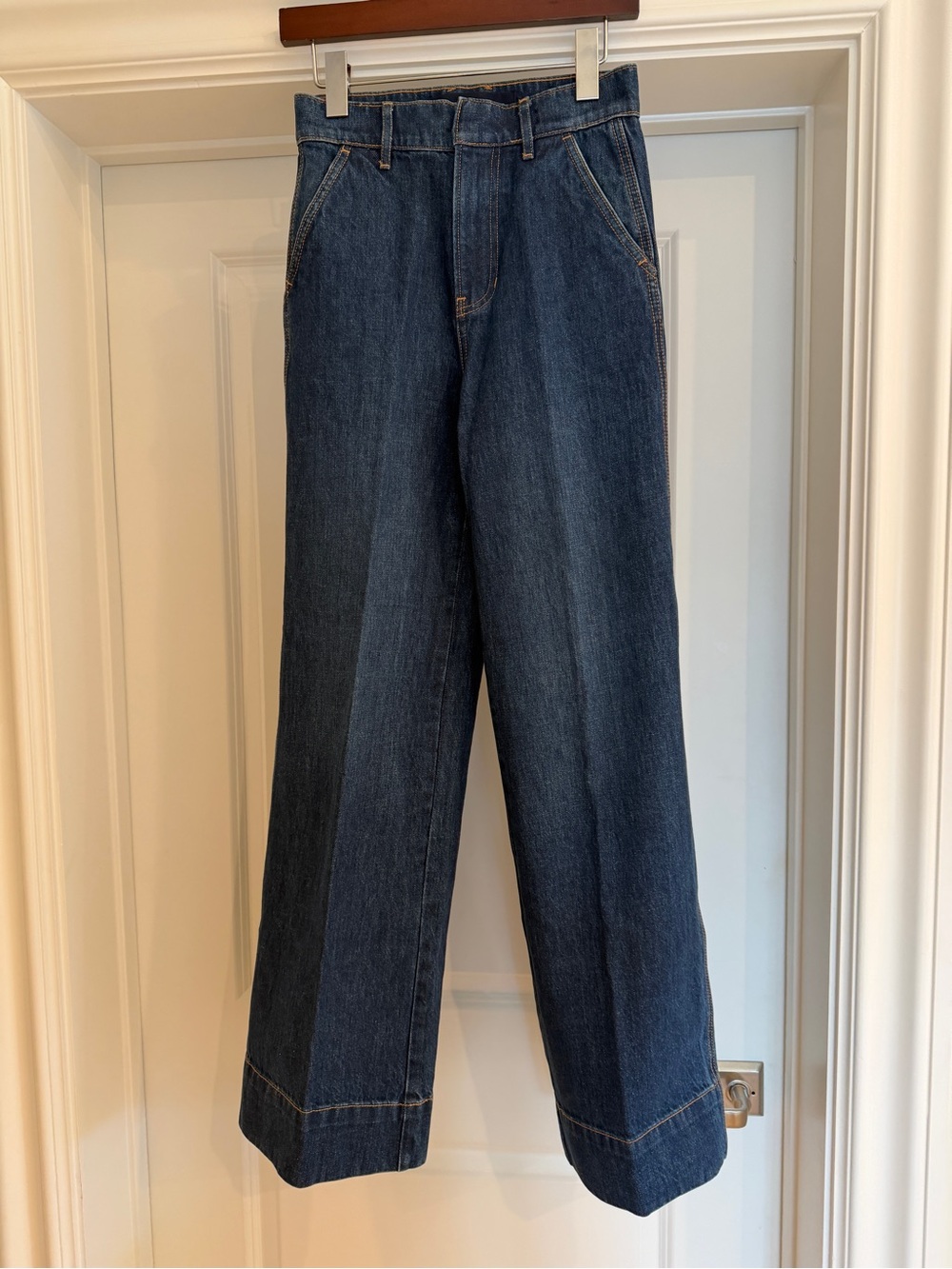 Veronica Beard Indigo TAYLOR Relaxed Wide-Leg Jeans
